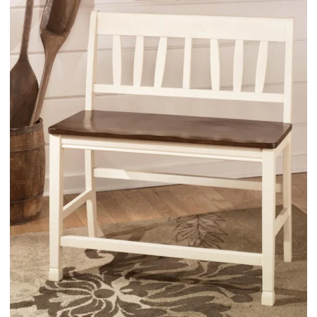 Two-Tone Double Barstool with Slat Back