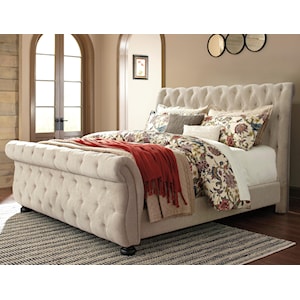 Signature Design by Ashley Willenburg Queen Upholstered Sleigh Bed