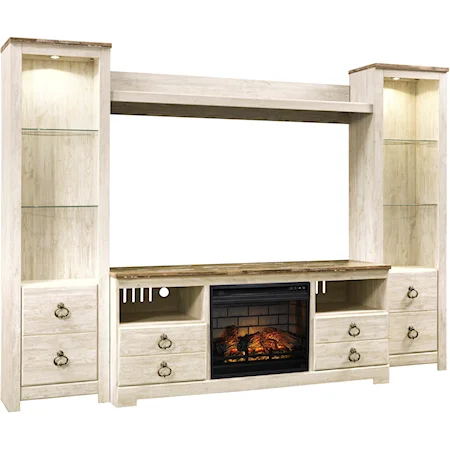 Entertainment Center with Fireplace Insert