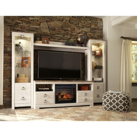 Entertainment Center with Fireplace Insert
