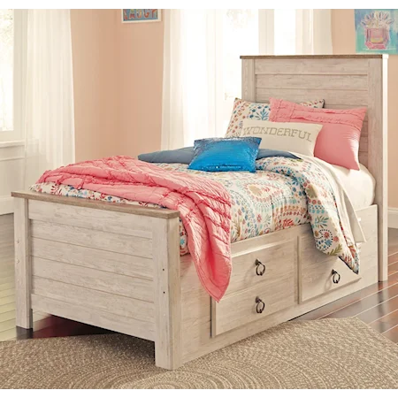 Twin Bed with Underbed Storage Drawers