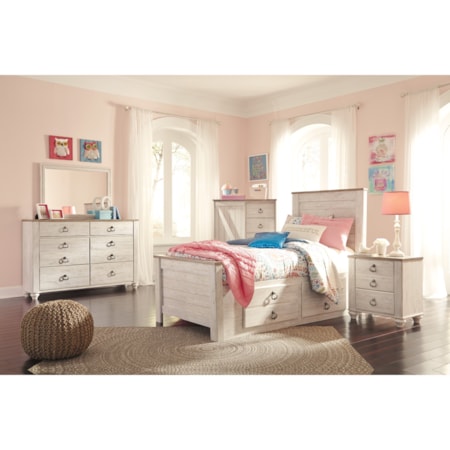 Twin Bed with Underbed Storage Drawers