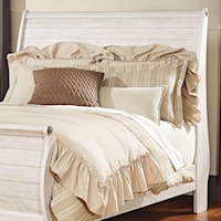 Queen Sleigh Headboard in Rustic Washed Finish