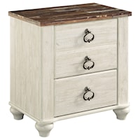 2-Drawer Nightstand with USB Charging