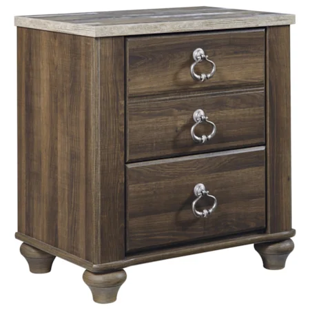 2-Drawer Nightstand with USB Charging