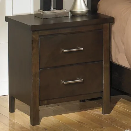 Contemporary Two Drawer Night Stand