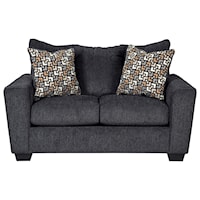 Loveseat with Rounded Track Arms