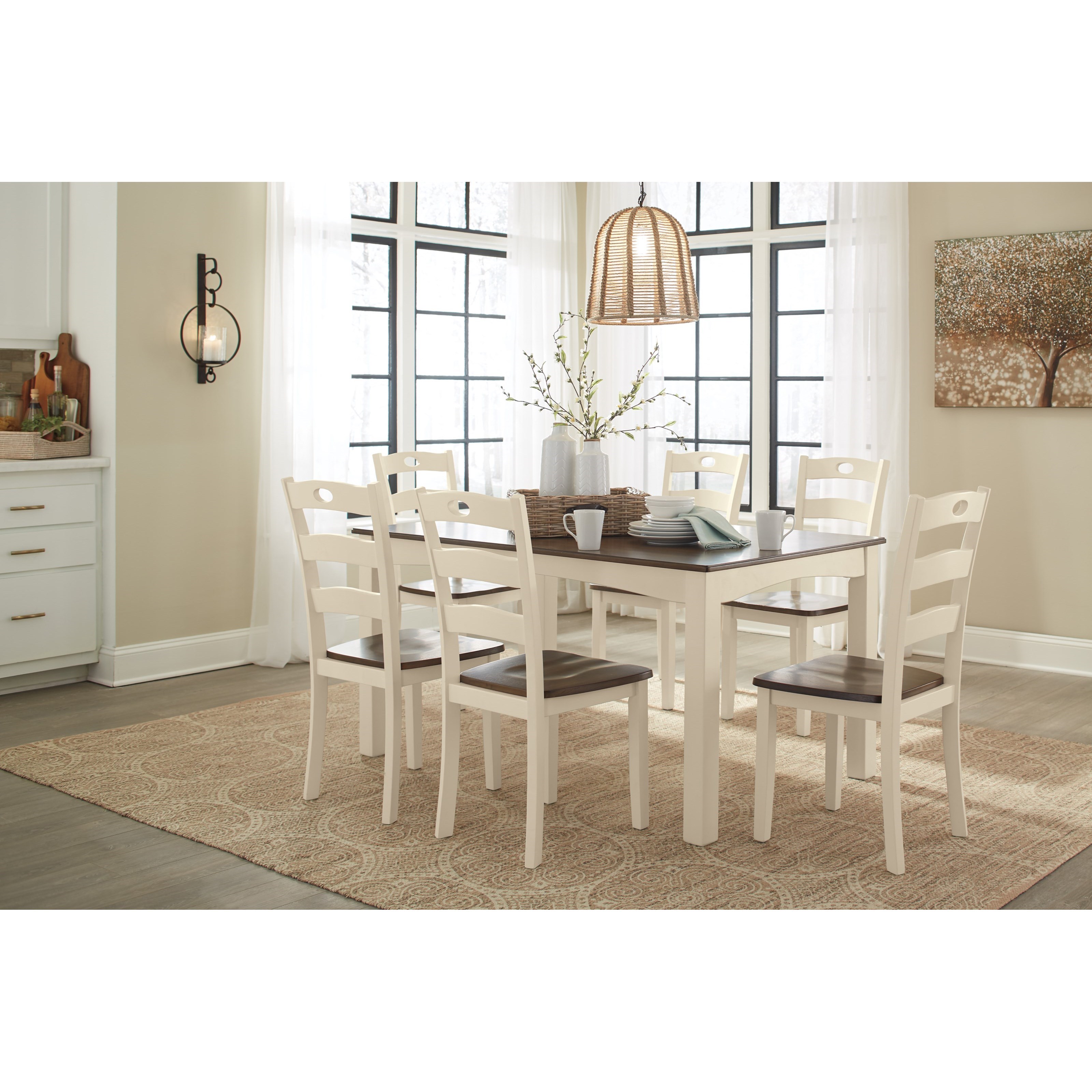 Ashley Signature Design Woodanville D33501 TwoTone Finish Dining Room