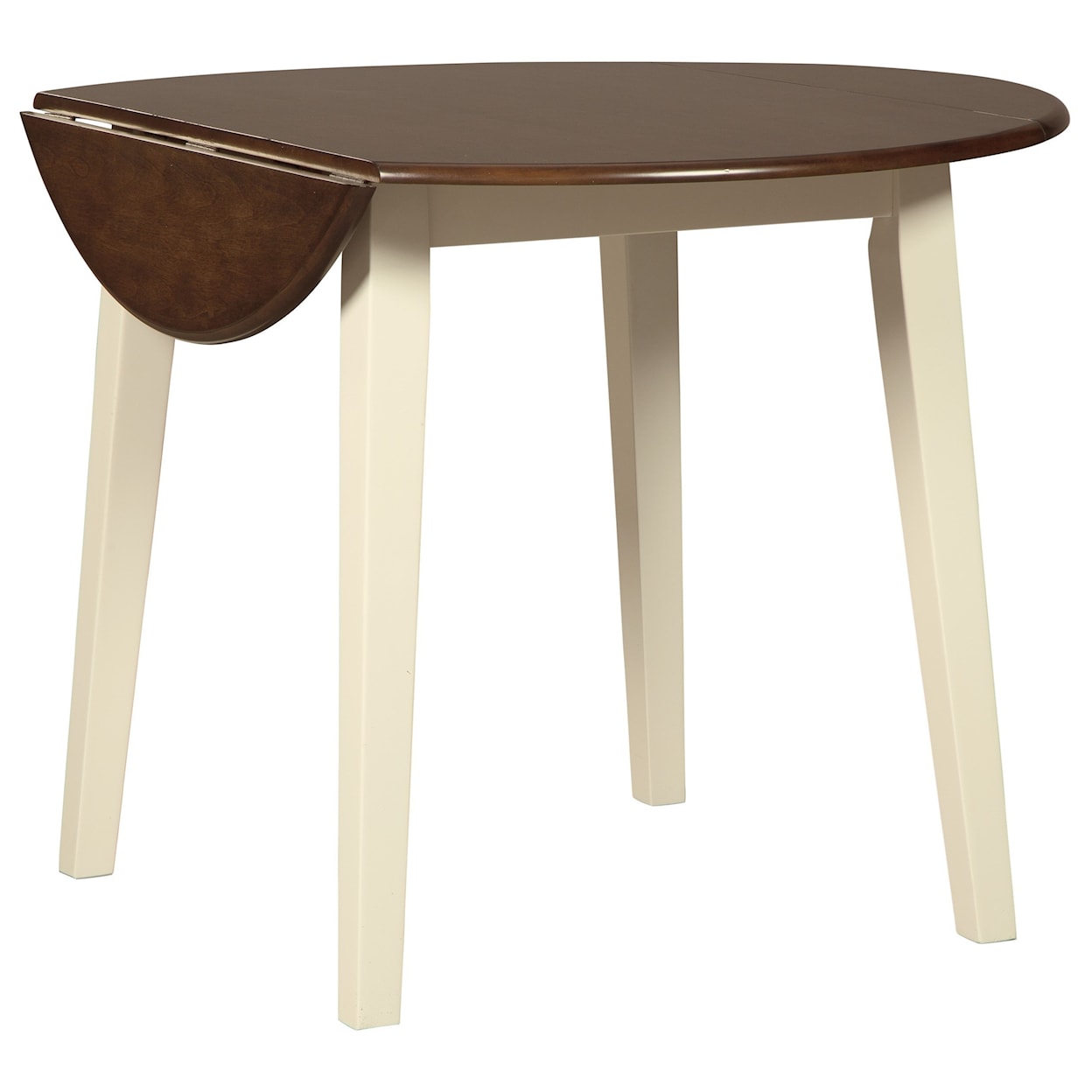 Ashley Furniture Signature Design Woodanville 3-Piece Round Drop Leaf Table Set