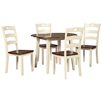 5-Piece Round Drop Leaf Table Set