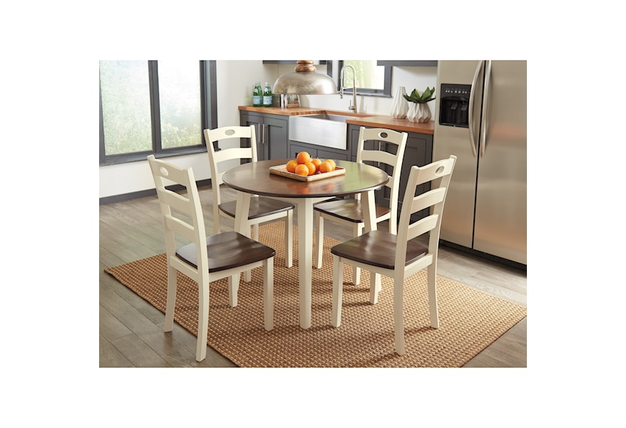 5 Pieces Counter Height Dining Sets, Wood Dining Table with Drop