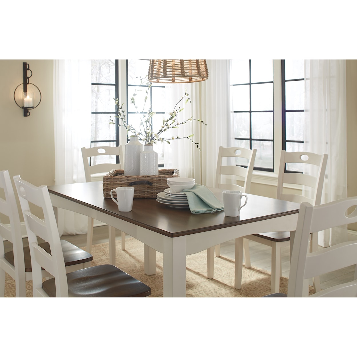 Signature Design by Ashley Woodanville 7-Piece Dining Room Table Set