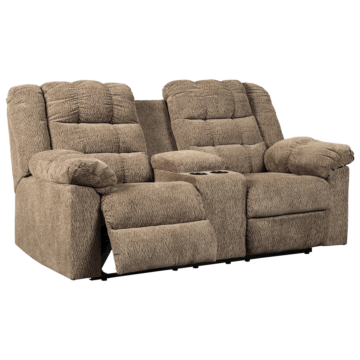 Ashley Workhorse Double Reclining Loveseat w/ Console