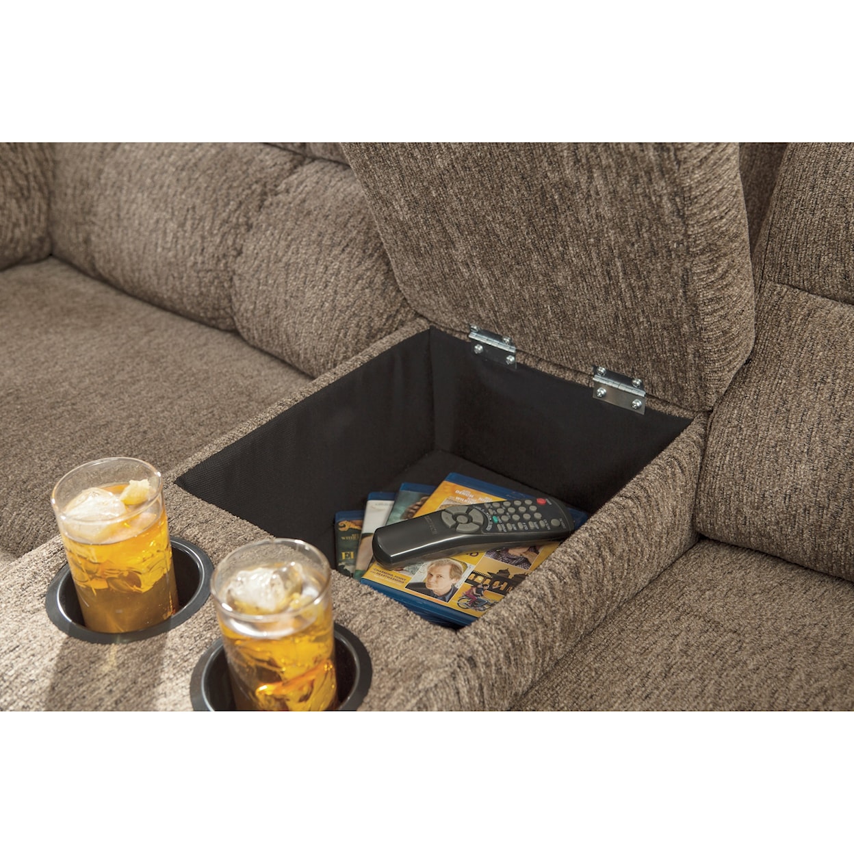 Ashley Workhorse Double Reclining Loveseat w/ Console