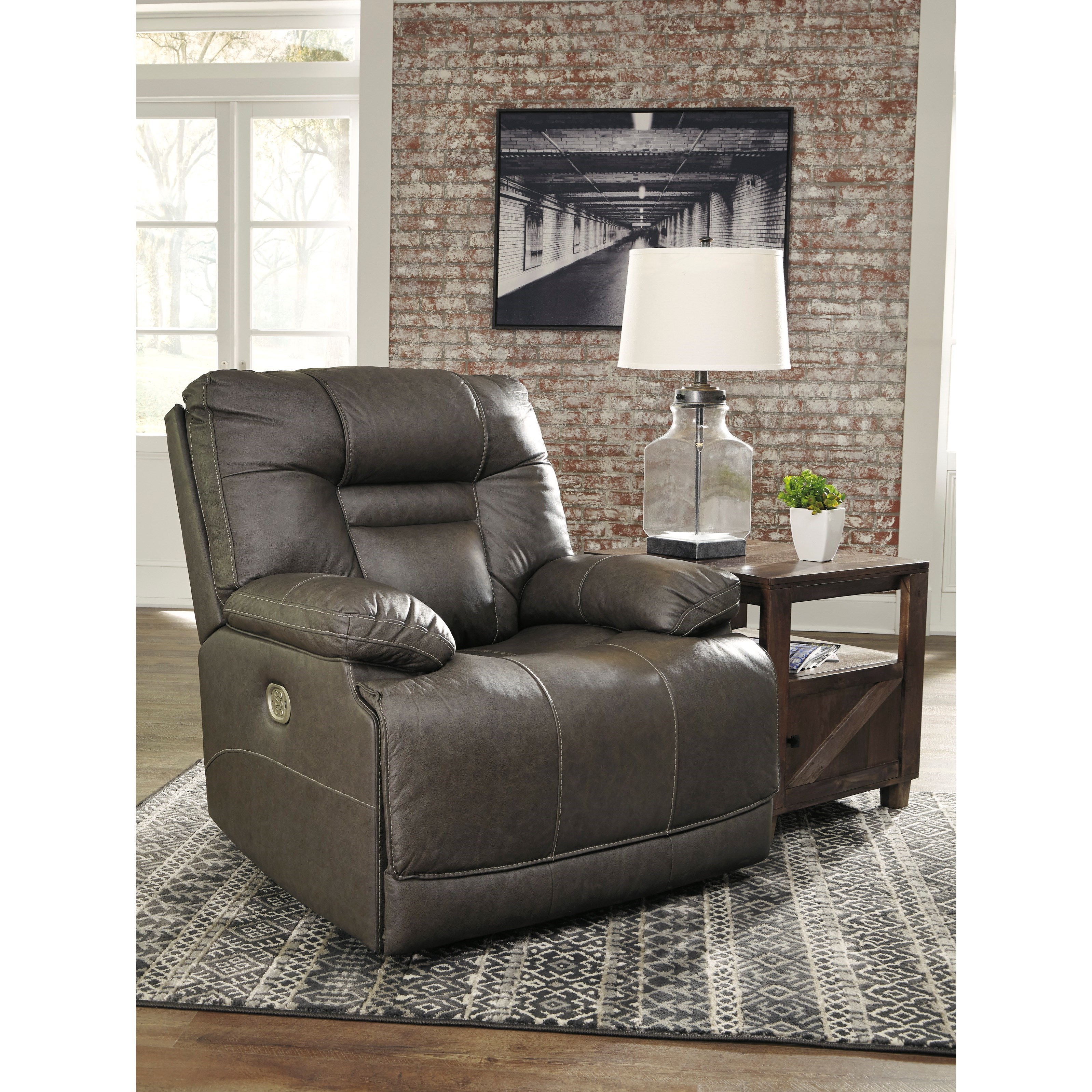 Triple power leather recliner top