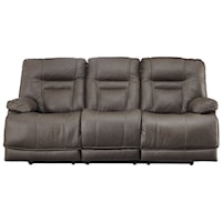 Power Reclining Sofa with Adjustable Head Rest and USB Port
