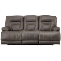 Power Reclining Sofa with Adjustable Head Rest and USB Port