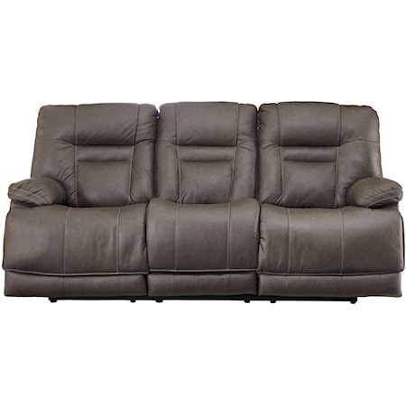 TRIPLE Power Reclining Leather Sofa