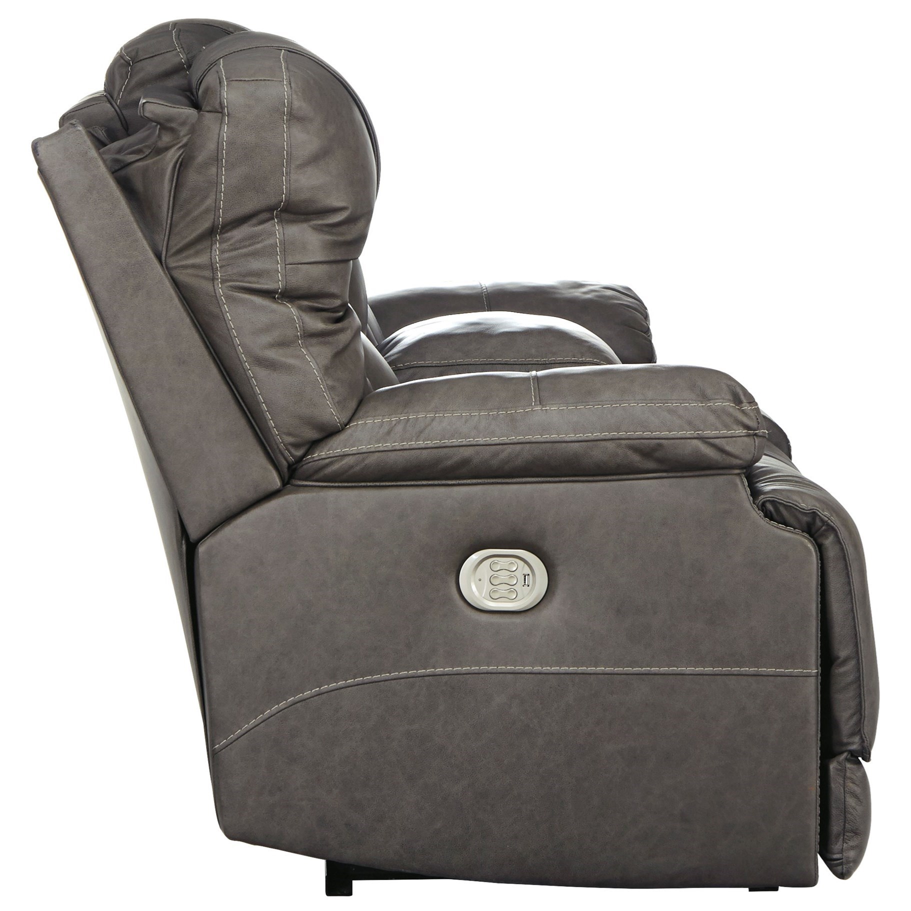 Wurstrow power reclining outlet loveseat with console