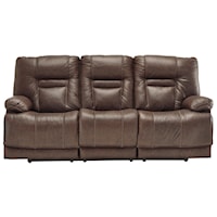 Power Reclining Sofa with Adjustable Head Rest and USB Port