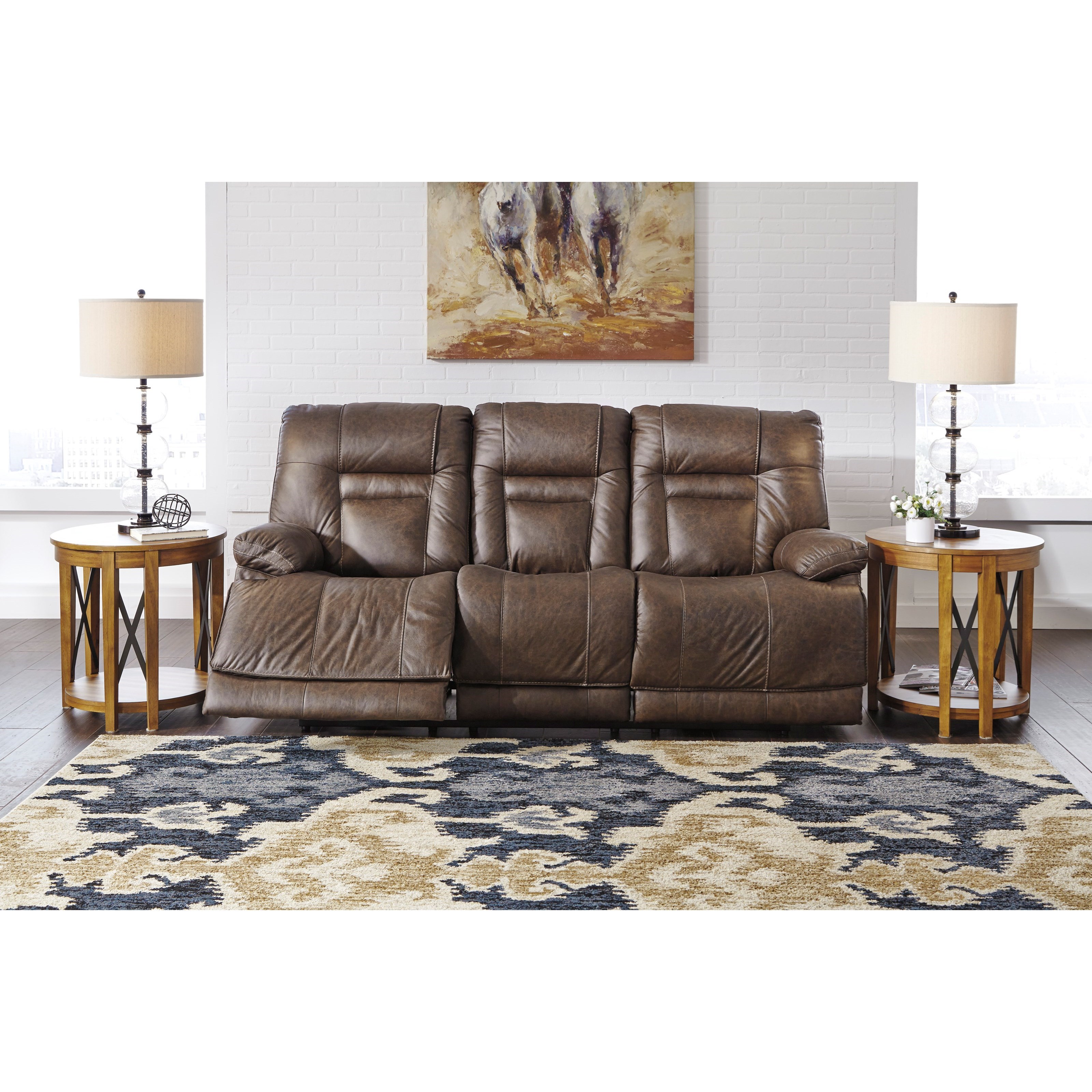 Wurstrow Power Reclining Sofa with Adjustable Head Rest and USB Port Furniture and More Reclining Sofa