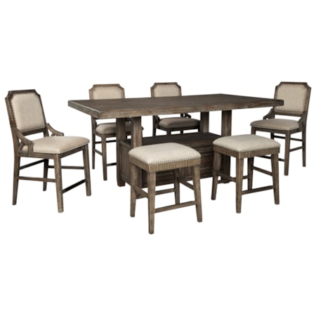 7-Piece Rect. Counter Table w/ Storage Set