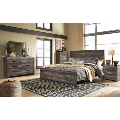 King Panel Bed, Dresser, Mirror, Chest and Nightstand