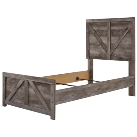 Twin Crossbuck Panel Bed