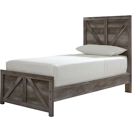 Twin Crossbuck Panel Bed