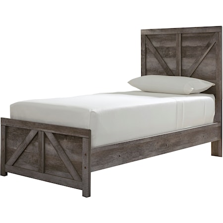 Twin Crossbuck Panel Bed