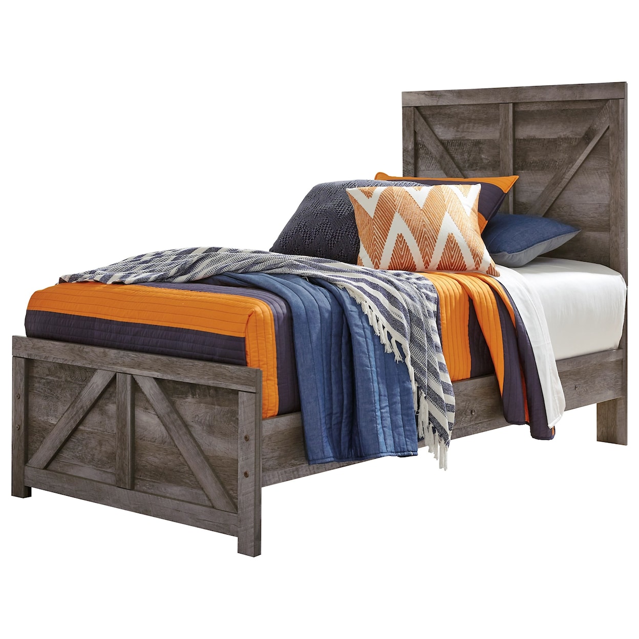 Signature Design by Ashley Furniture Wynnlow Twin Crossbuck Panel Bed