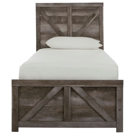 Twin Crossbuck Panel Bed