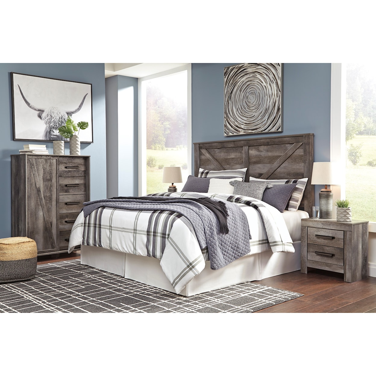 Signature Design by Ashley Furniture Wynnlow King Crossbuck Panel Headboard