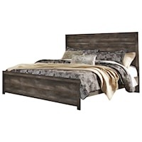 King Rustic Plank Effect Panel Bed