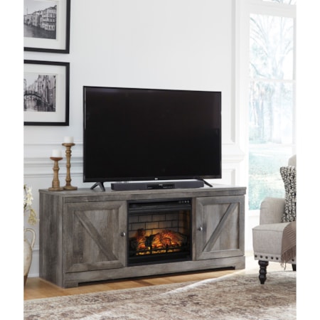 Large TV Stand with Fireplace