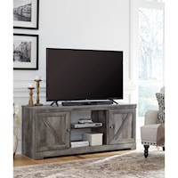 Large TV Stand in Rustic Gray Finish