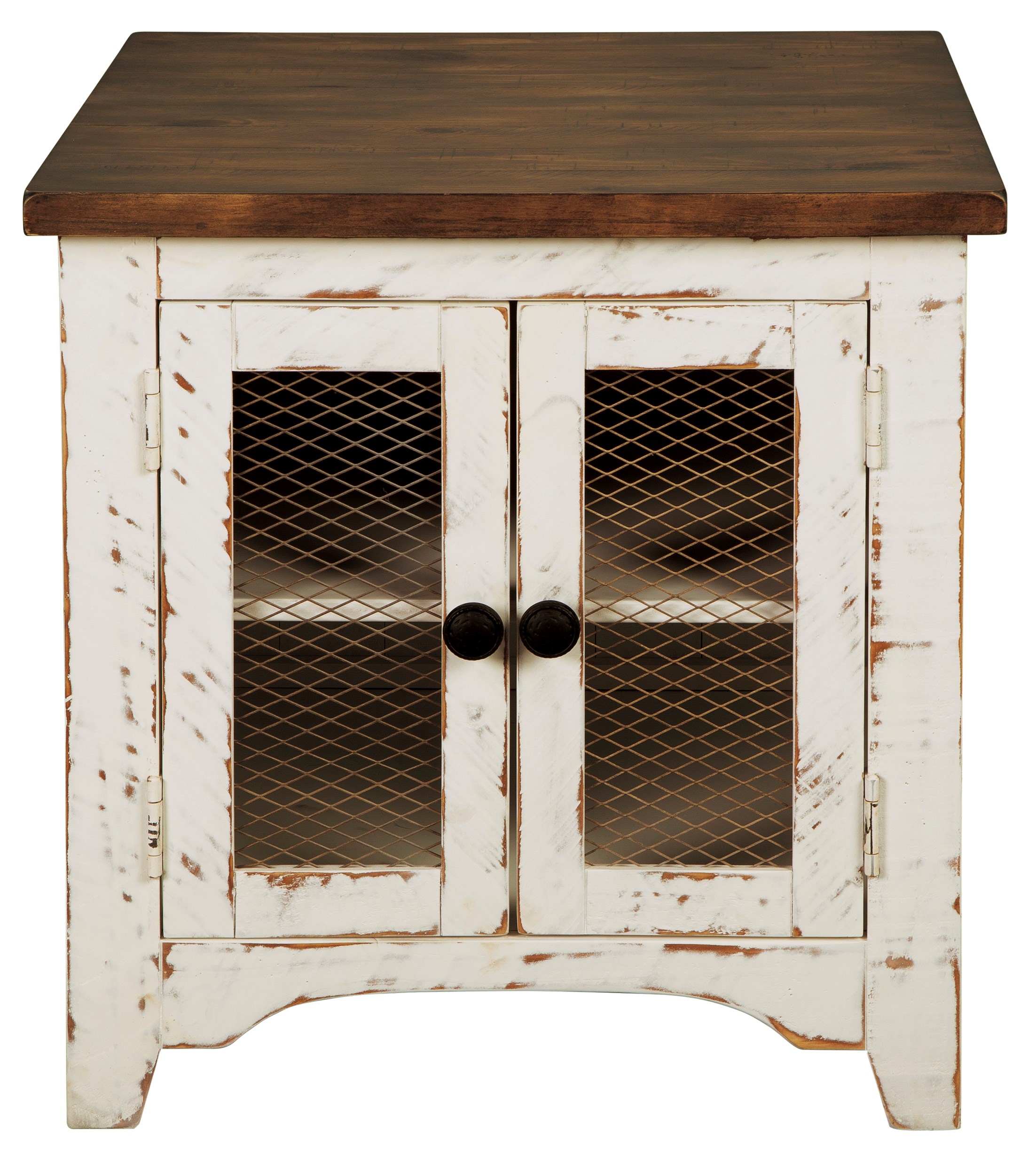 Signature Design by Ashley Wystfield T4593 Farmhouse Rectangular End Table with TwoTone Finish
