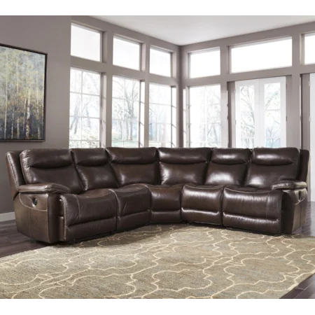 Contemporary Leather Match Power Reclining Sectional