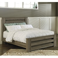 Queen Panel Bed in Warm Gray Rustic Finish