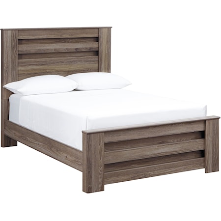 Full Panel Bed in Warm Gray Rustic Finish