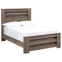 Full Panel Bed in Warm Gray Rustic Finish