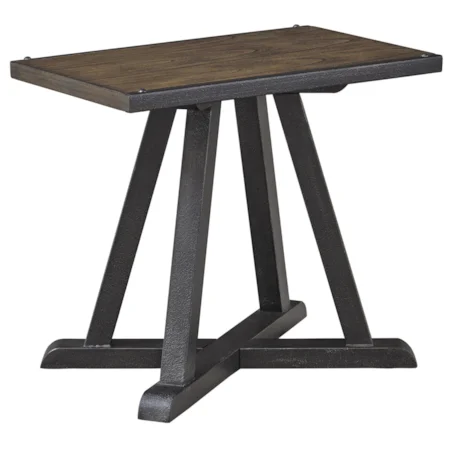 Wood/Metal Chair Side End Table