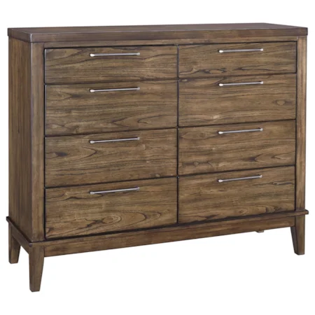 Contemporary Dresser with Mindi Veneer & 8 Drawers