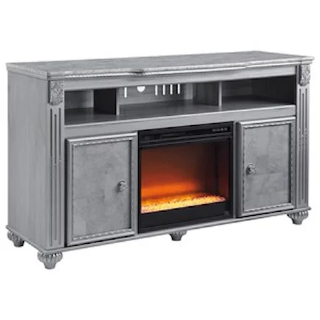 Glam 63" TV Stand with LED Fireplace