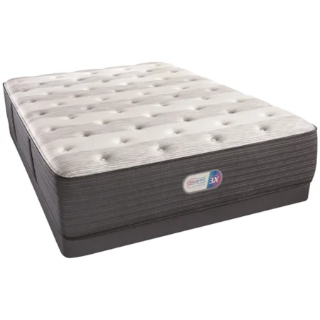 Queen 14 1/2" Plush Coil on Coil Mattress and BR Platinum Low Profile Foundation