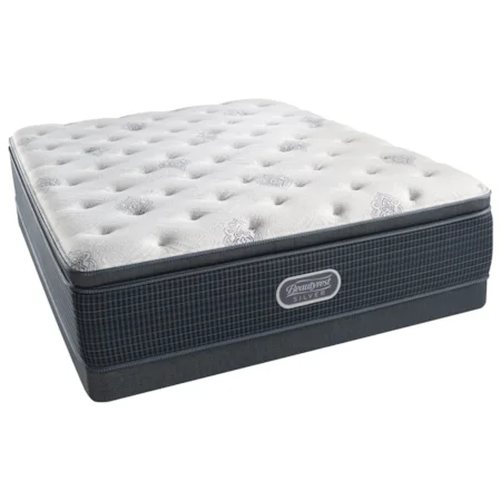 Full 14" Luxury Firm Pillow Top Pocketed Coil Mattress and Low Profile Triton Foundation