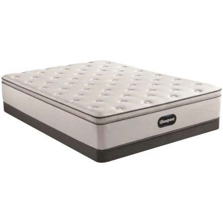 Twin 13 1/2" Plush Pillow Top Pocketed Coil Mattress and 5" Low Profile Foundation