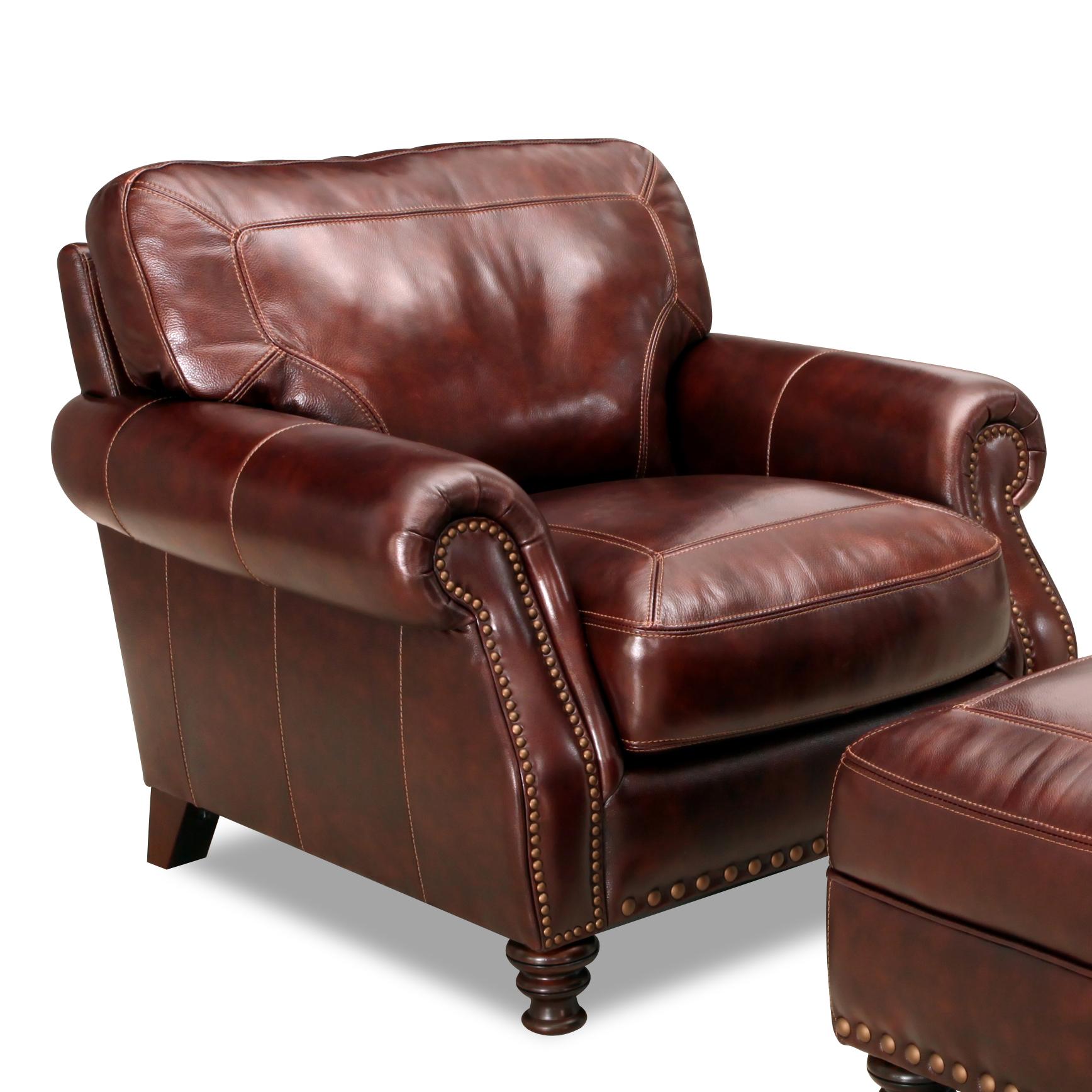 Rolled arm shop leather chair