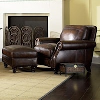 Traditional Leather Chair & Ottoman