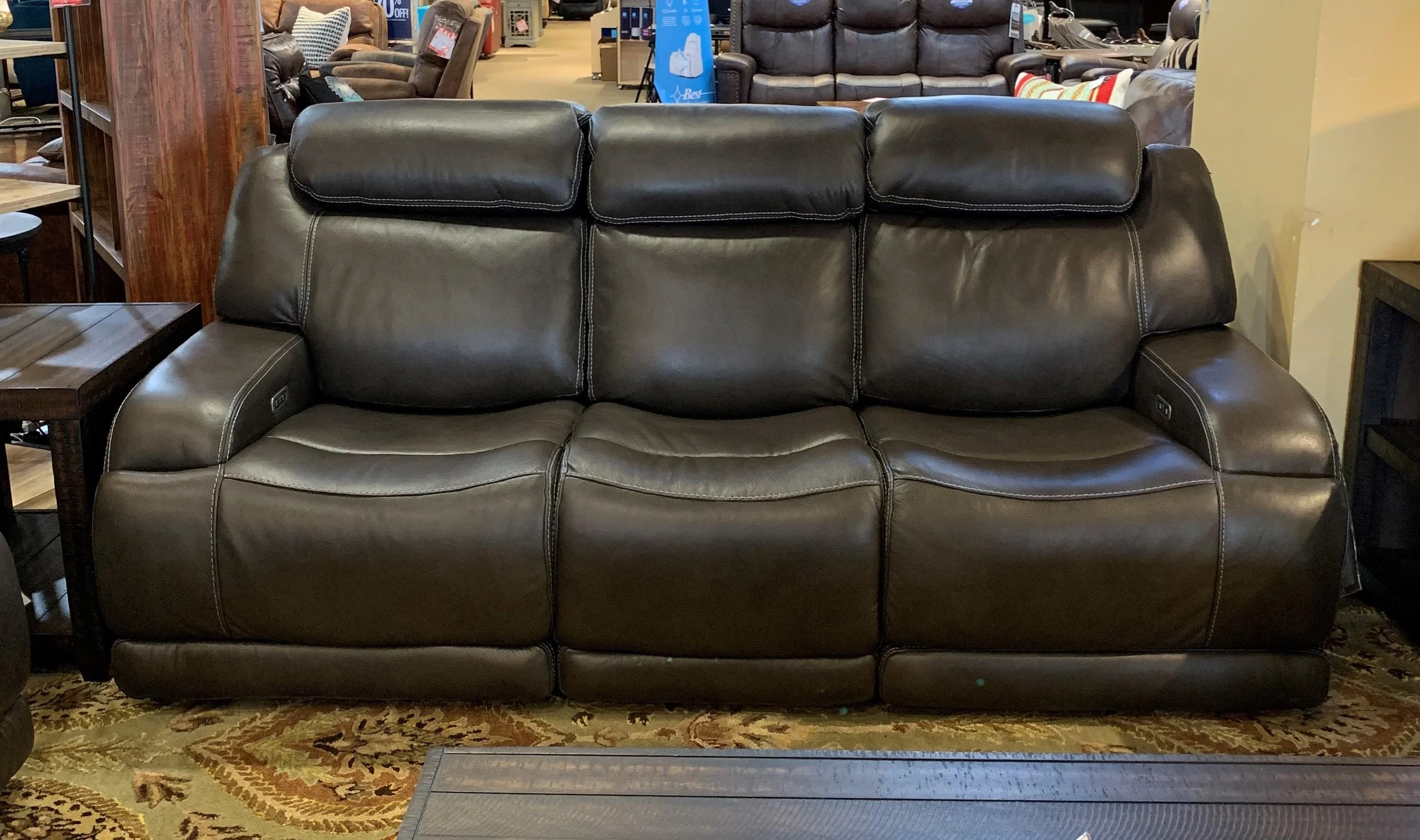 Simon Li Ferrara UM121339 Ferara Reclining Leather Sofa Howell